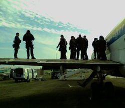 SWAT team breach of airliner